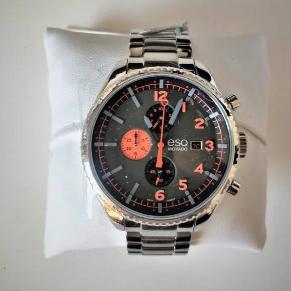 MOVADO 07301447 ESQ CATALYST OLIVE GREEN ORANGE DIAL MEN'S WATCH